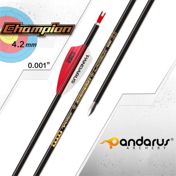 Flechas de Carbono Pandarus Champion ID 4.2mm (.001 Rectitud) para Tiro al Blanco – Profesionales y de Alta Precisión