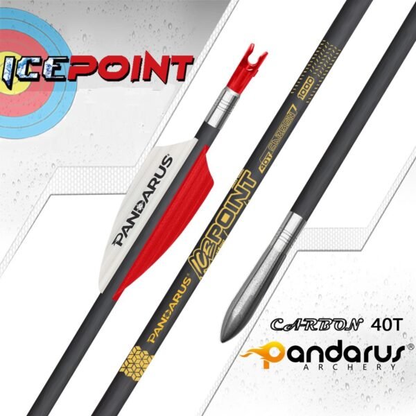 Flechas de Carbono Pandarus Icepoint ID 3.2mm (.001 Rectitud) 40T para Tiro al Blanco – Alta Precisión y Velocidad